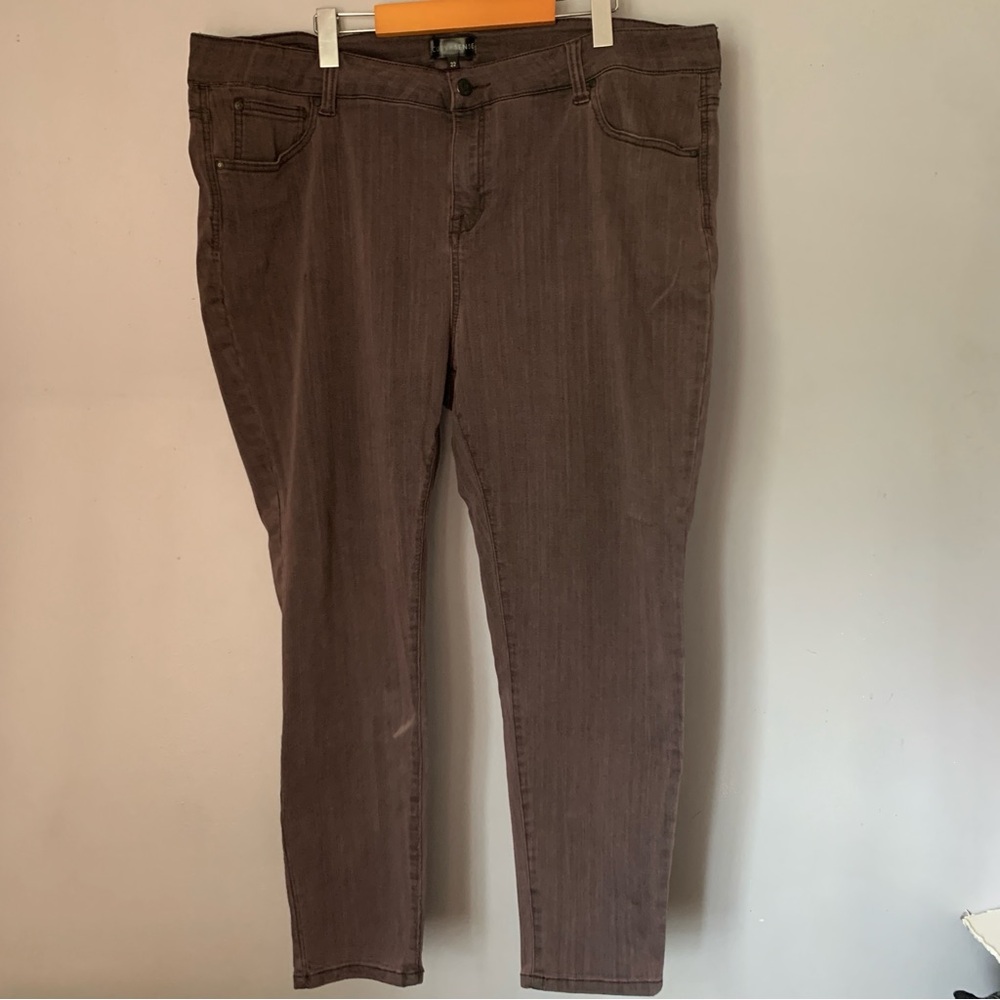 Curvy Sense Celebrity Pink Plus Size 22 Skinny Jeans Burnt Red Stretch Denim